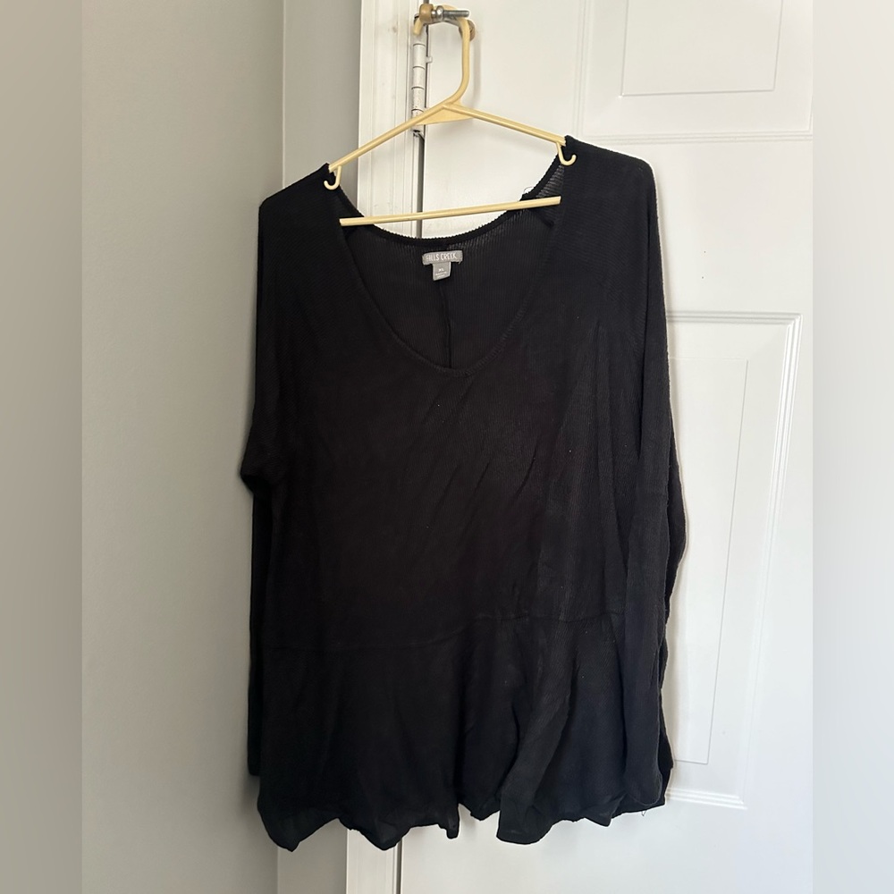 black peplum long sleeve